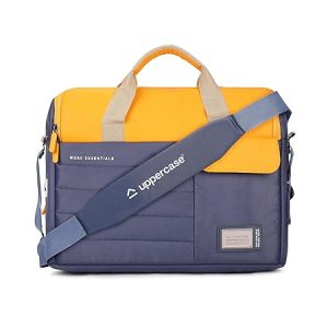 uppercase 14L Omega 03 Professional Laptop Messenger Bag | up to 15.6''| 3x More Water Resistant| Tablet Compartment| Multiple Organisers| Office Bag for Men & Women (Blue)